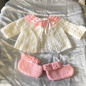 Handmade sweater and booties